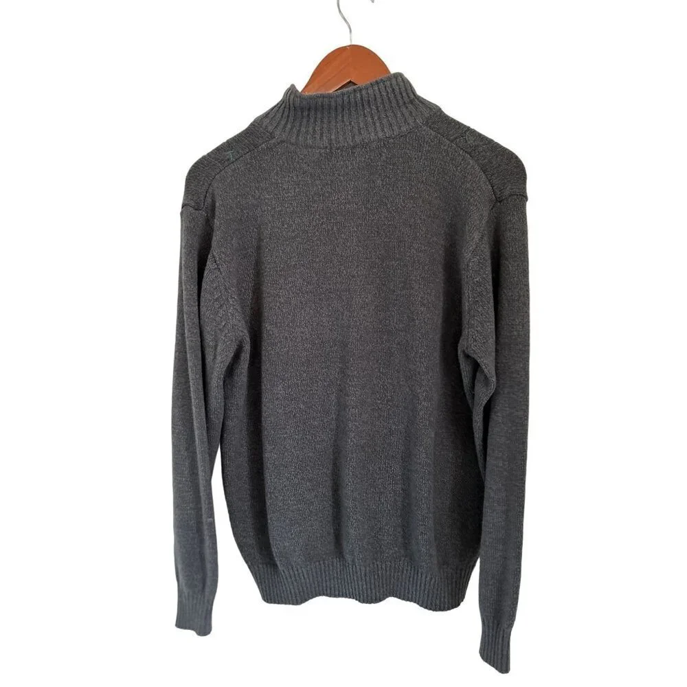 Oscar De La Renta Knitted Pullover Cotton Blend Gray Sweater Size Med
